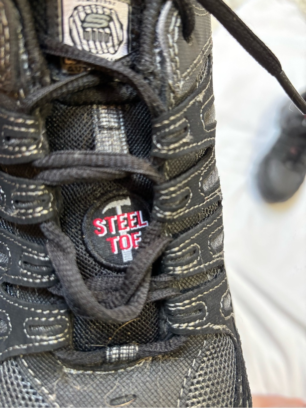 Skechers Men's Black and Gray Athletic Safety Sneakers - Picture 7 of 8